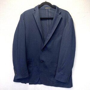 Barbaro Jason‎ Barbaro Unstructured Stretch Blazer Mens 42R Navy Blue Unlined